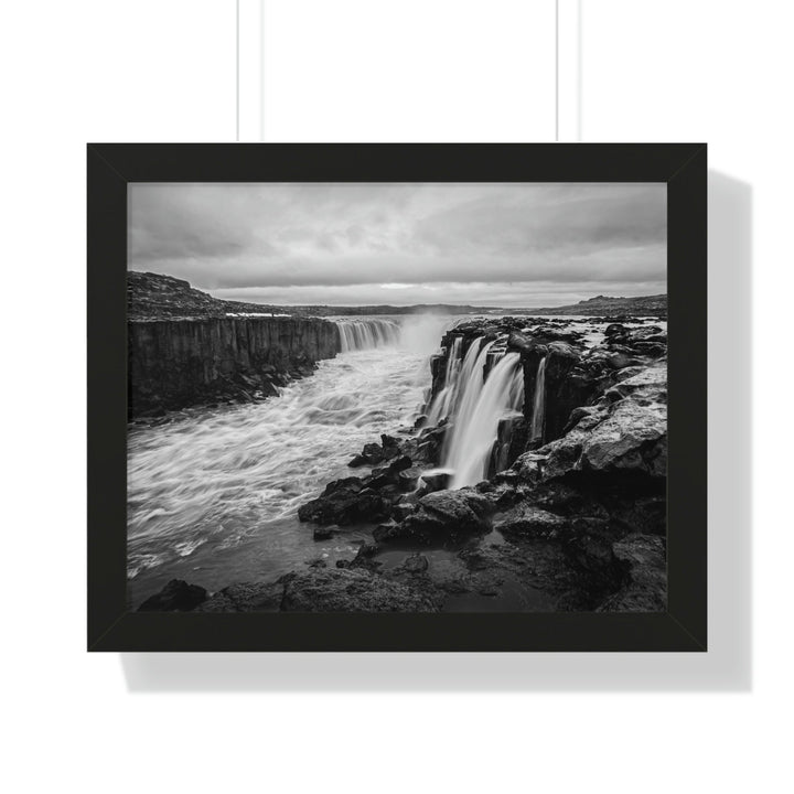 Selfoss in Black and White - Framed Print - Visiting This World