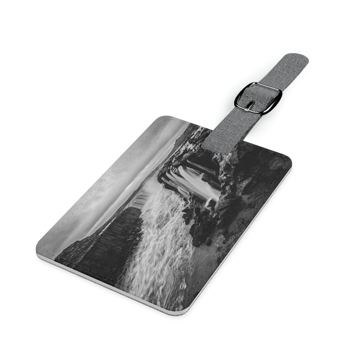 Selfoss in Black and White - Luggage Tag - Visiting This World