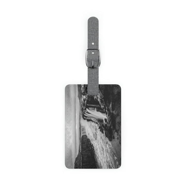 Selfoss in Black and White - Luggage Tag - Visiting This World