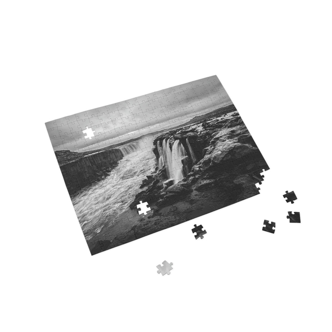 Selfoss in Black and White - Nature Puzzle (96, 252, 500, 1000-Piece) - Visiting This World