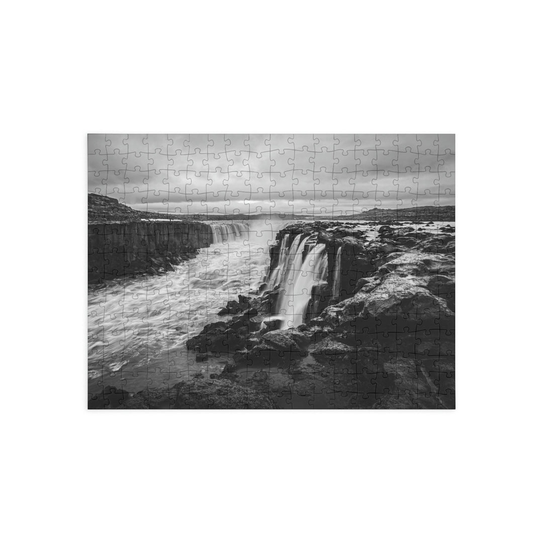 Selfoss in Black and White - Nature Puzzle (96, 252, 500, 1000-Piece) - Visiting This World