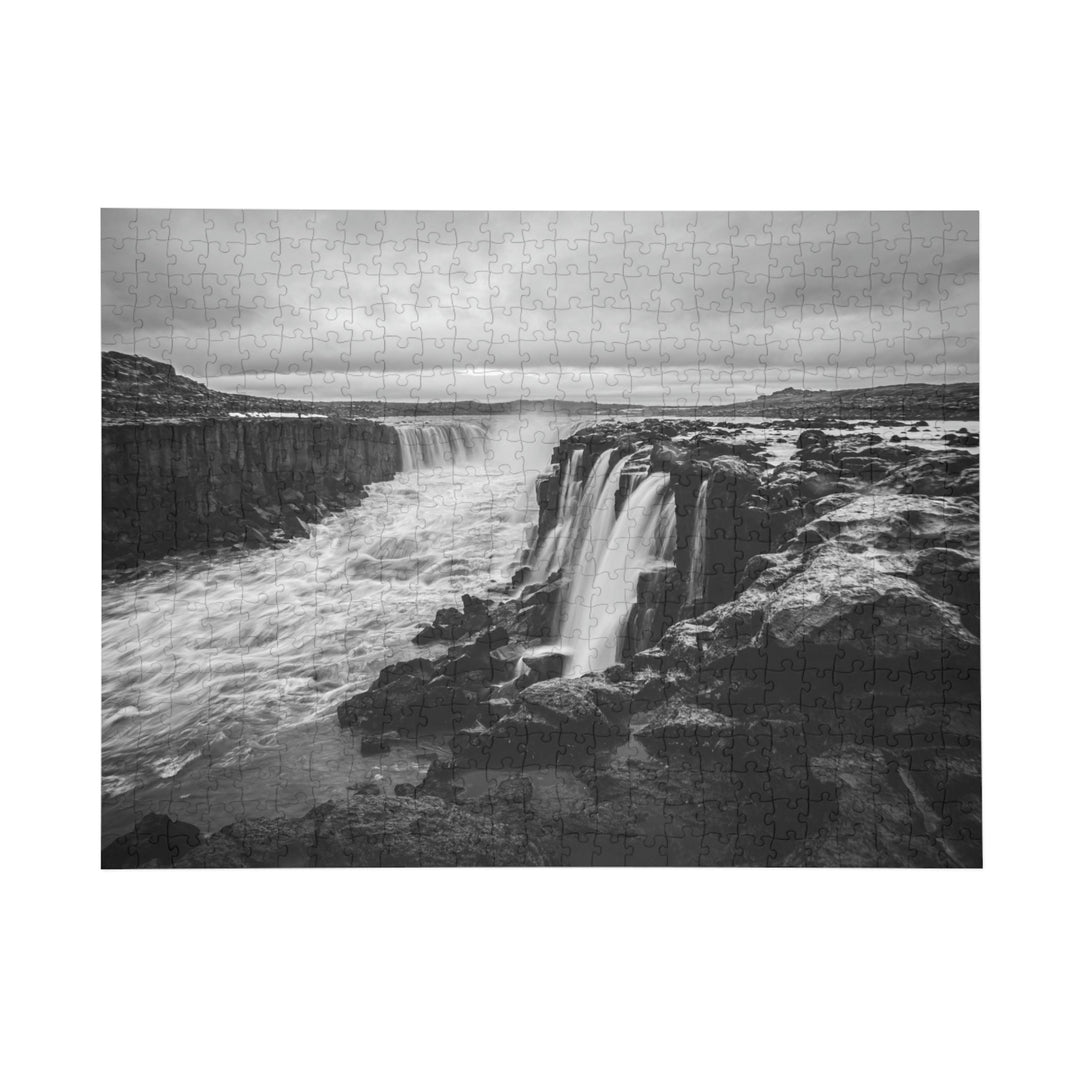 Selfoss in Black and White - Nature Puzzle (96, 252, 500, 1000-Piece) - Visiting This World