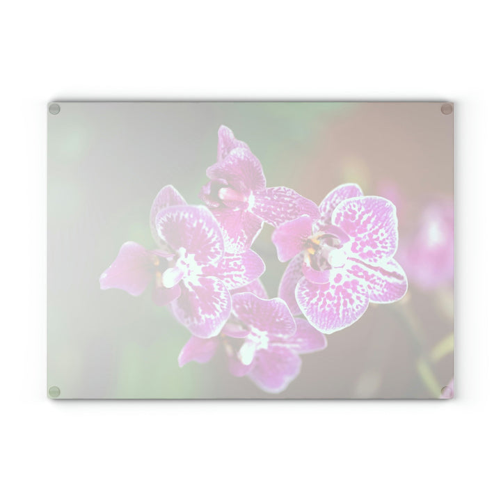 Spotted Orchid - Glass Cutting Board - Visiting This World