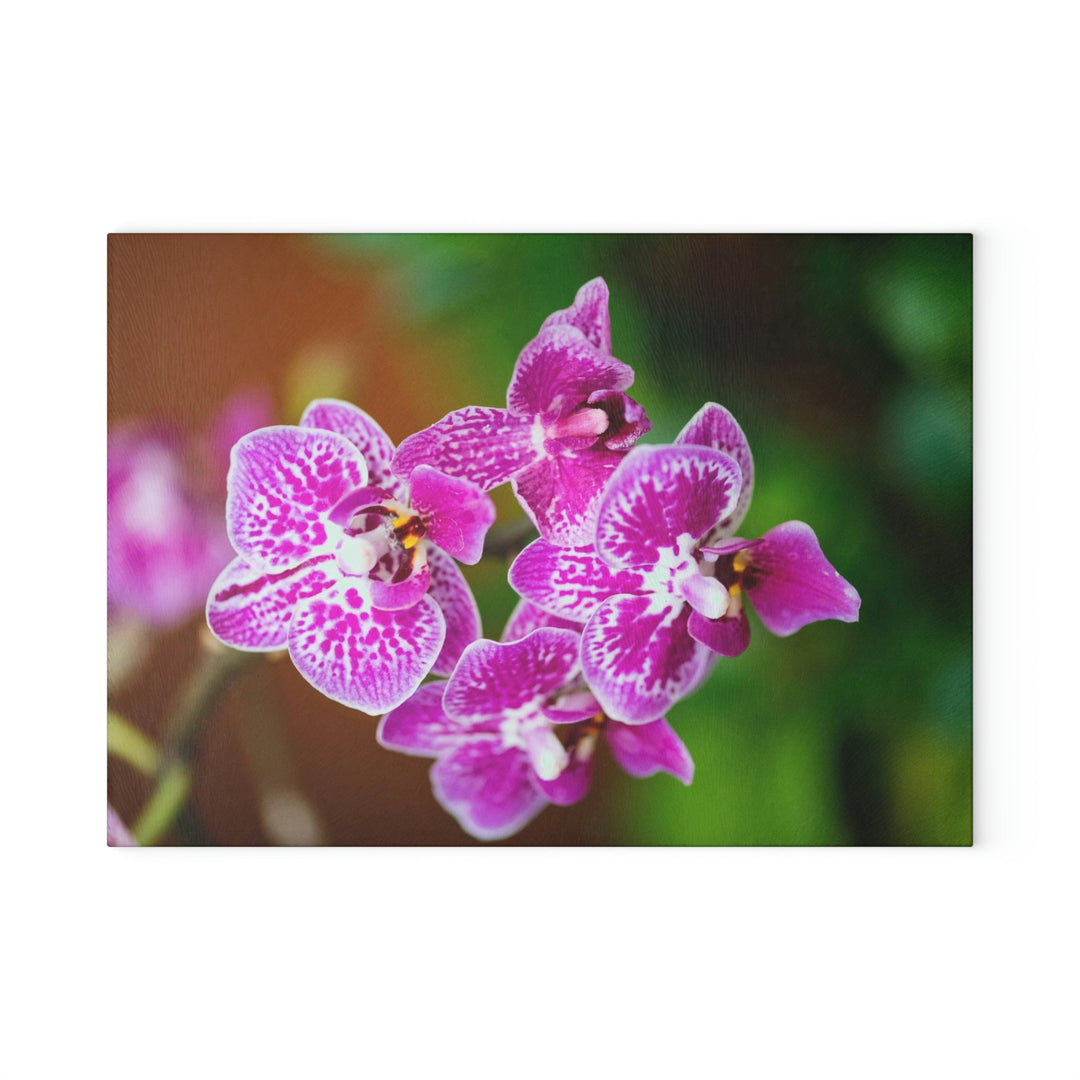 Spotted Orchid - Glass Cutting Board - Visiting This World