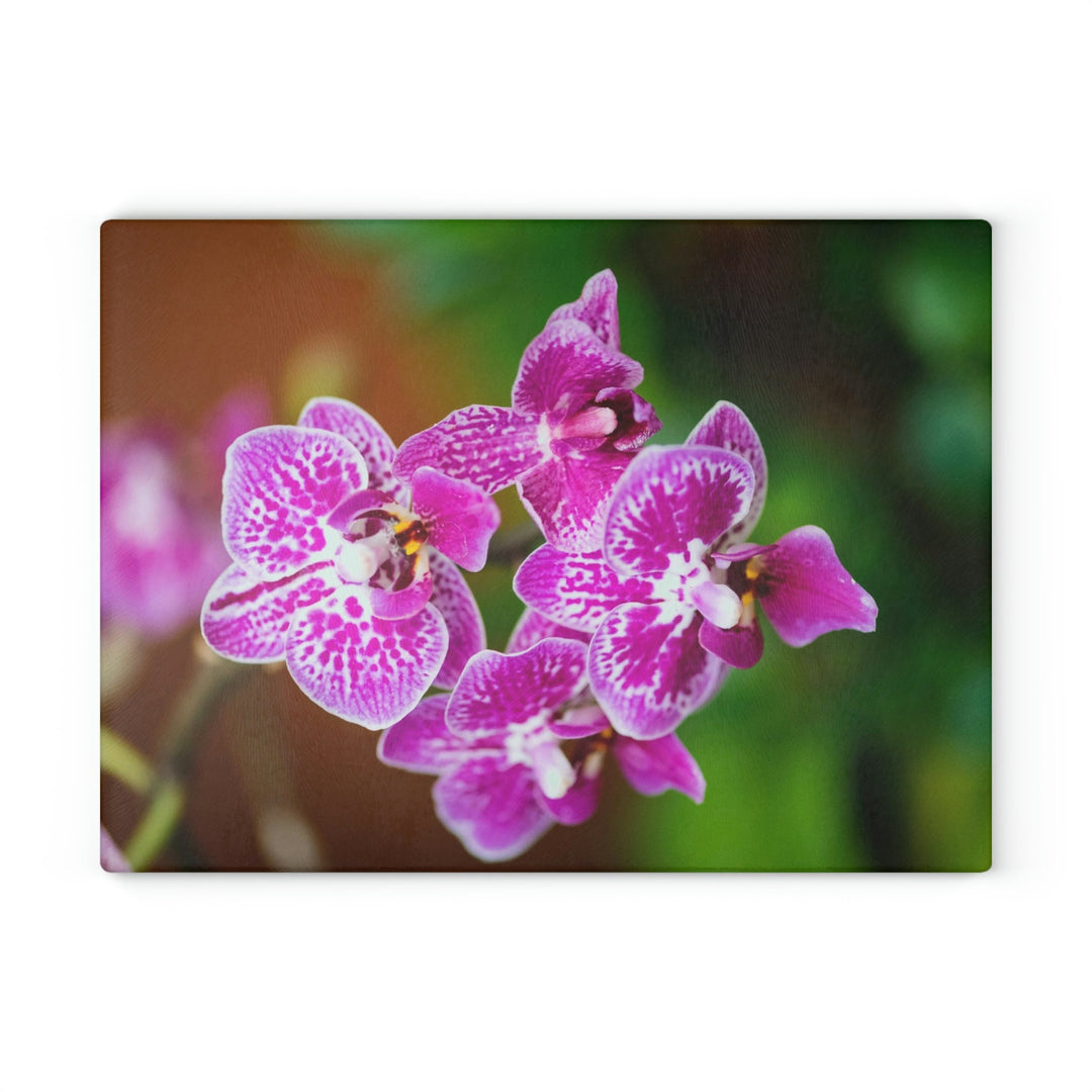 Spotted Orchid - Glass Cutting Board - Visiting This World