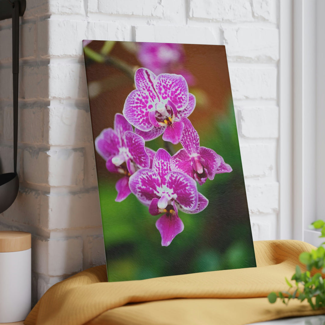 Spotted Orchid - Glass Cutting Board - Visiting This World