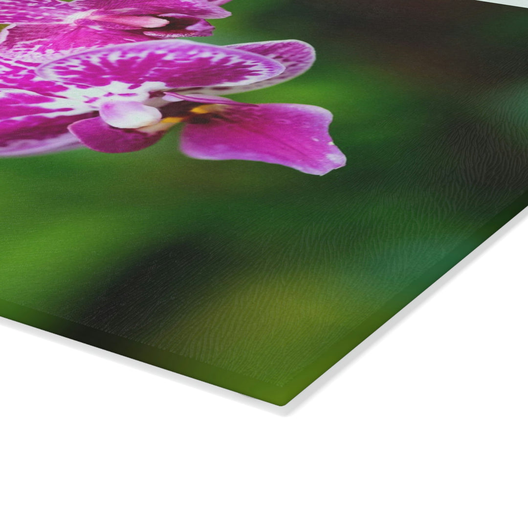 Spotted Orchid - Glass Cutting Board - Visiting This World