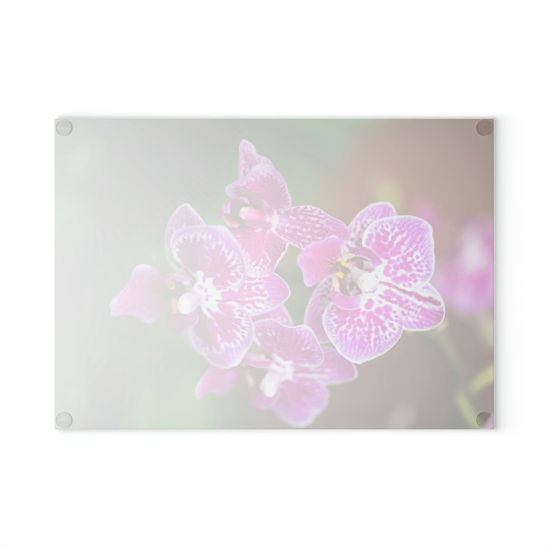 Spotted Orchid - Glass Cutting Board - Visiting This World