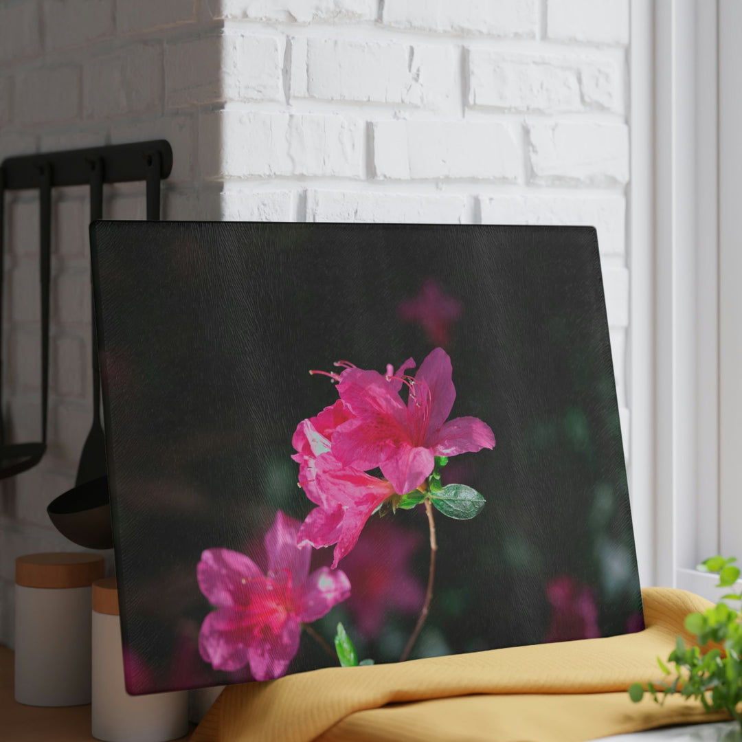 Standout Azalea - Glass Cutting Board - Visiting This World