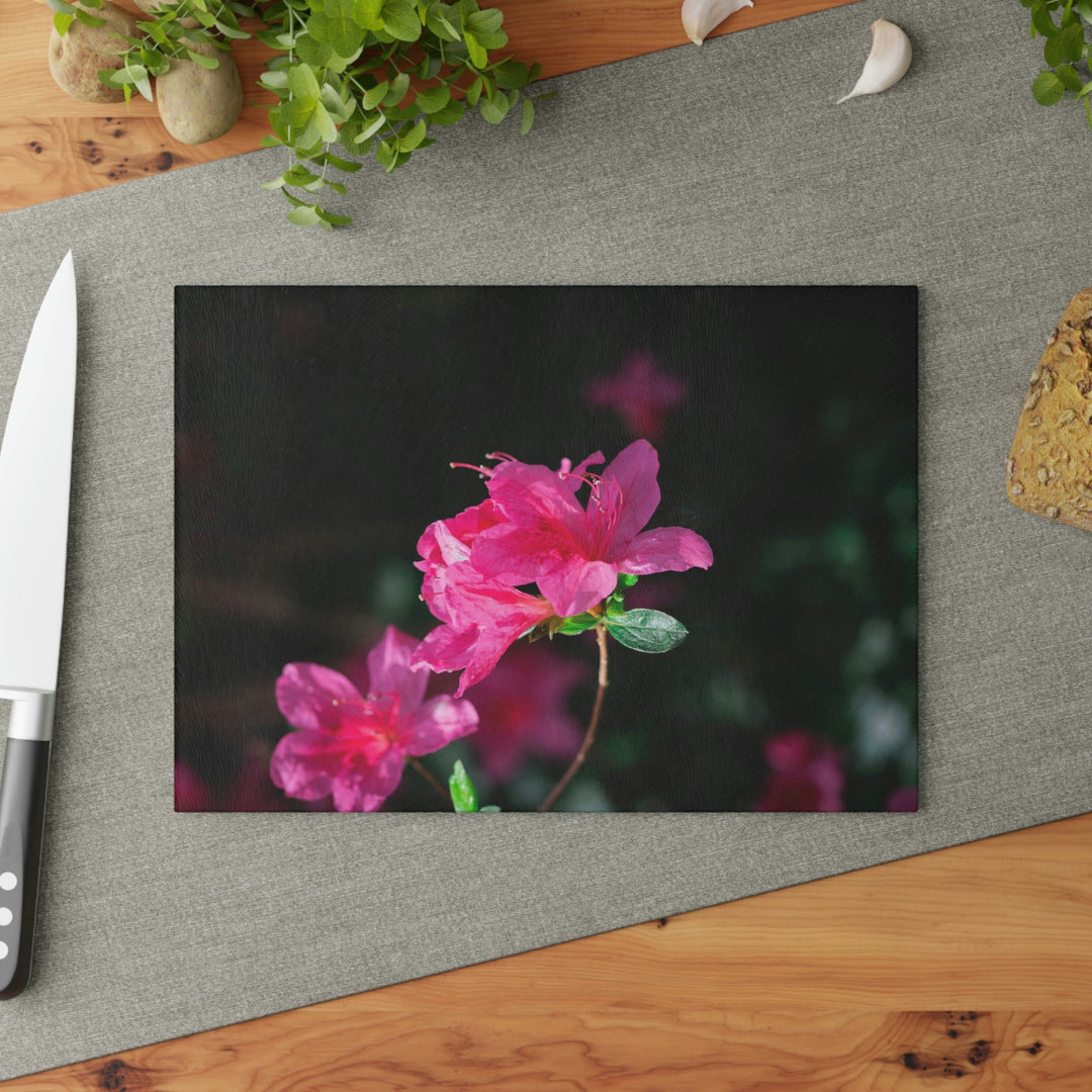 Standout Azalea - Glass Cutting Board - Visiting This World