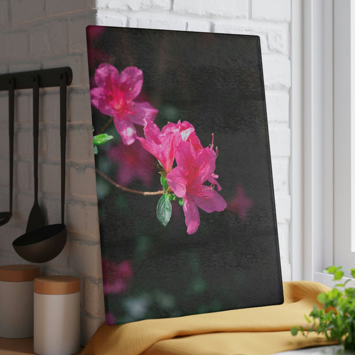 Standout Azalea - Glass Cutting Board - Visiting This World