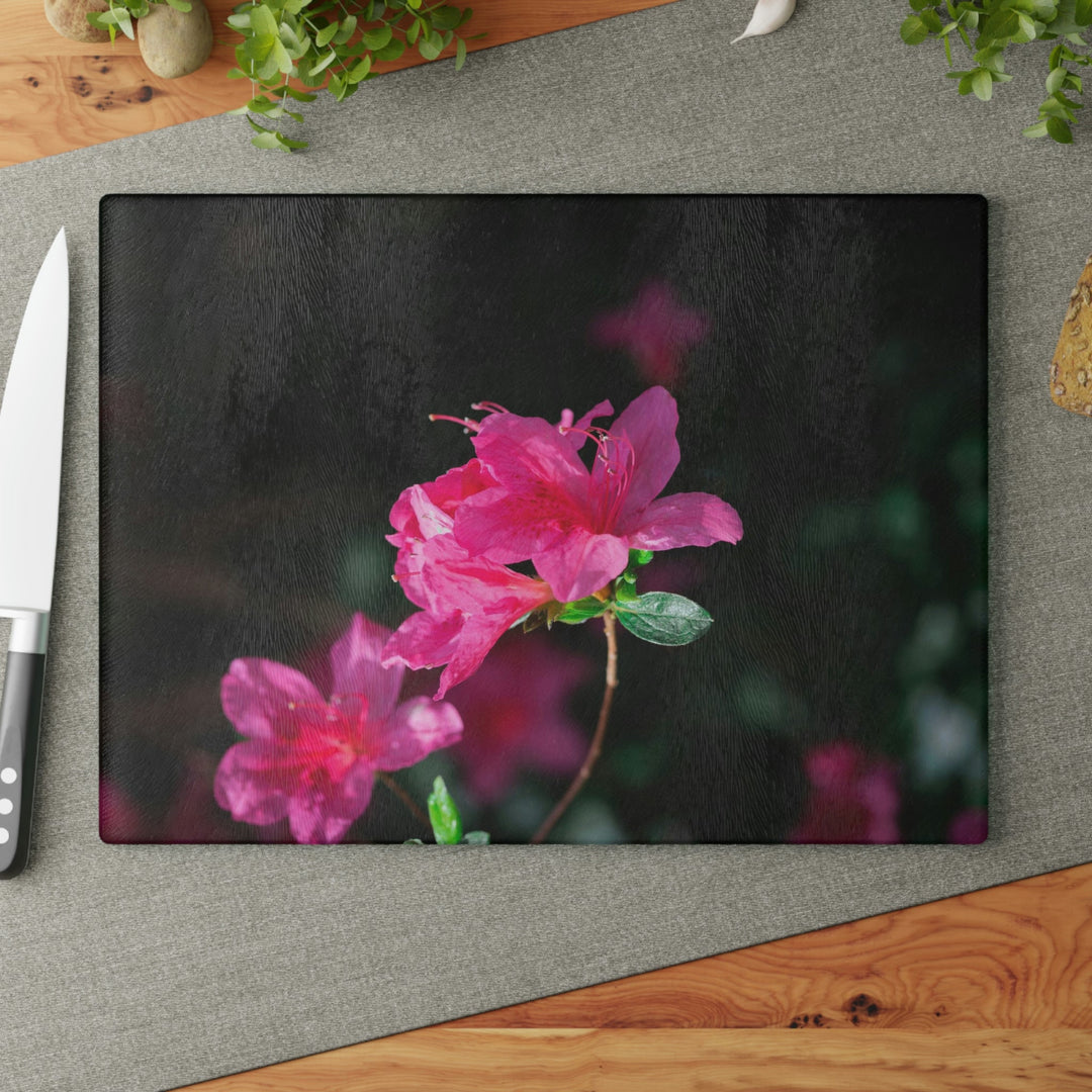 Standout Azalea - Glass Cutting Board - Visiting This World