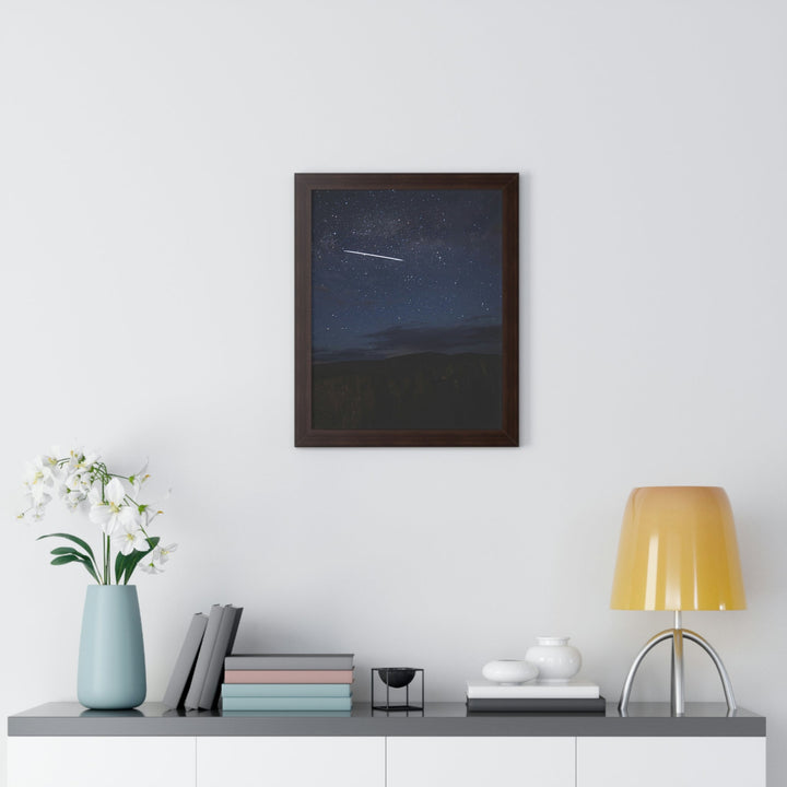 Starlink Above the Canyon - Framed Print - Visiting This World