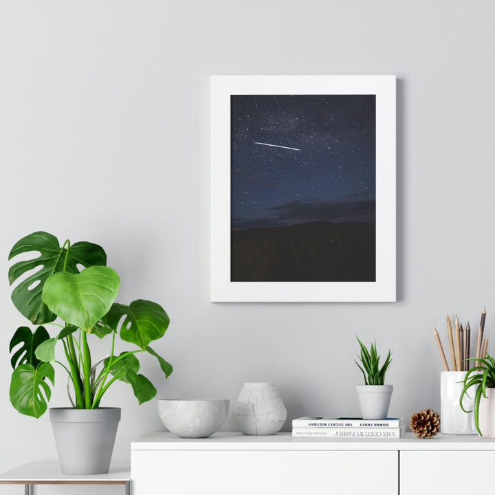 Starlink Above the Canyon - Framed Print - Visiting This World