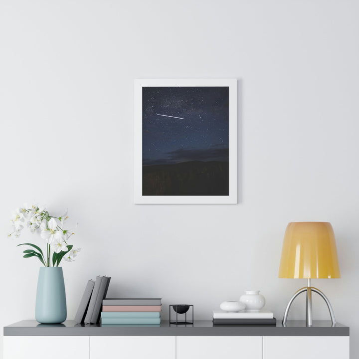 Starlink Above the Canyon - Framed Print - Visiting This World