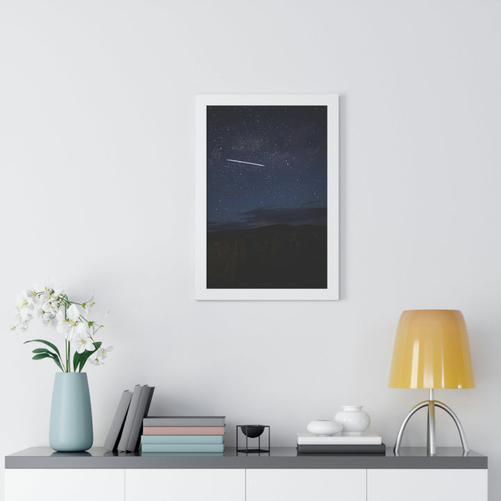 Starlink Above the Canyon - Framed Print - Visiting This World