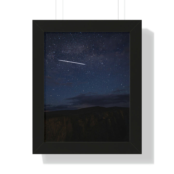 Starlink Above the Canyon - Framed Print - Visiting This World