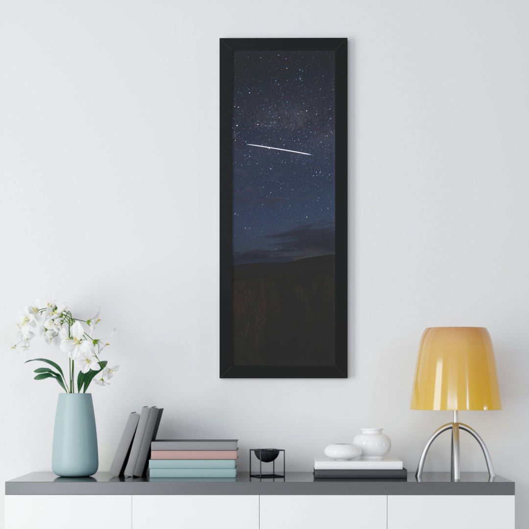 Starlink Above the Canyon - Framed Print - Visiting This World