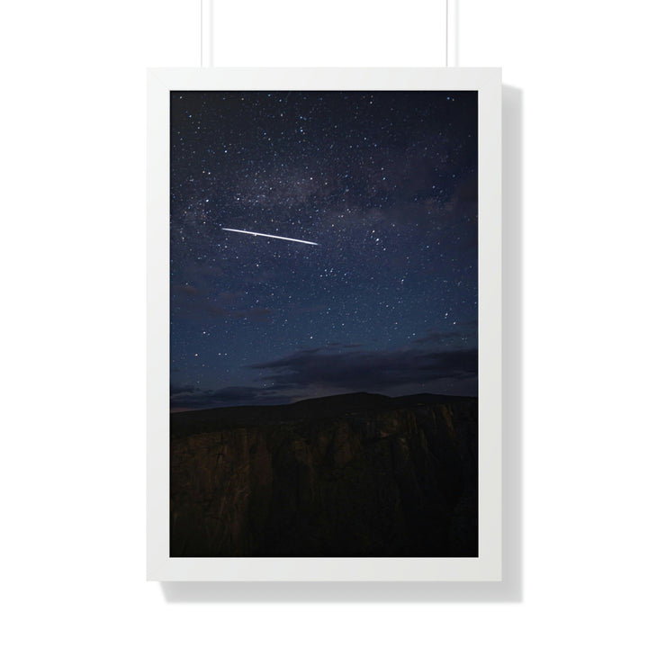 Starlink Above the Canyon - Framed Print - Visiting This World