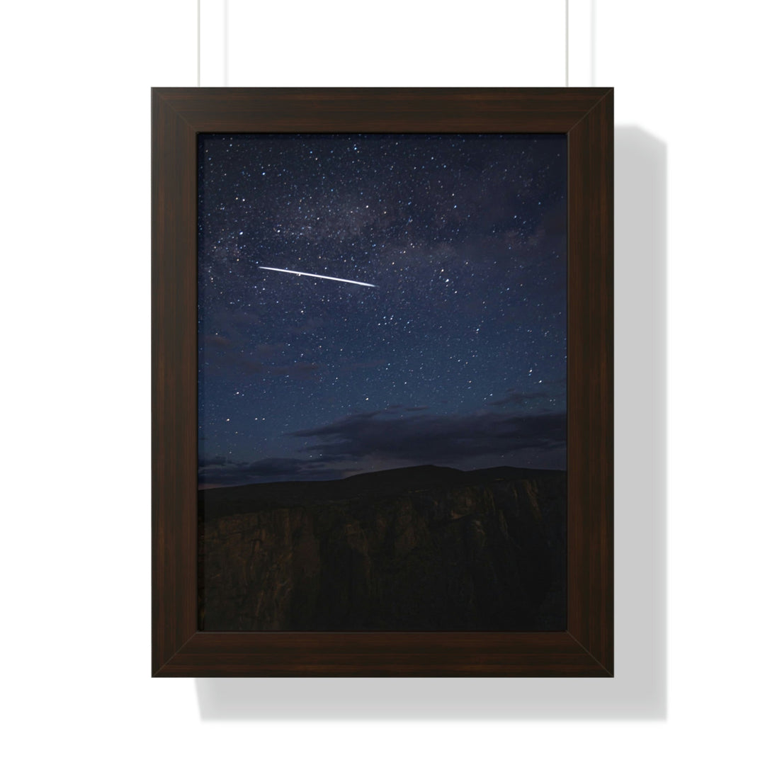 Starlink Above the Canyon - Framed Print - Visiting This World