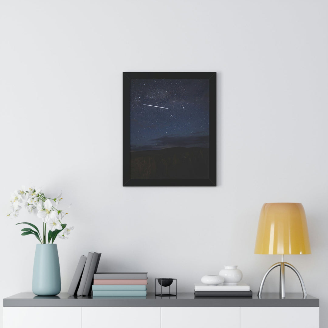 Starlink Above the Canyon - Framed Print - Visiting This World