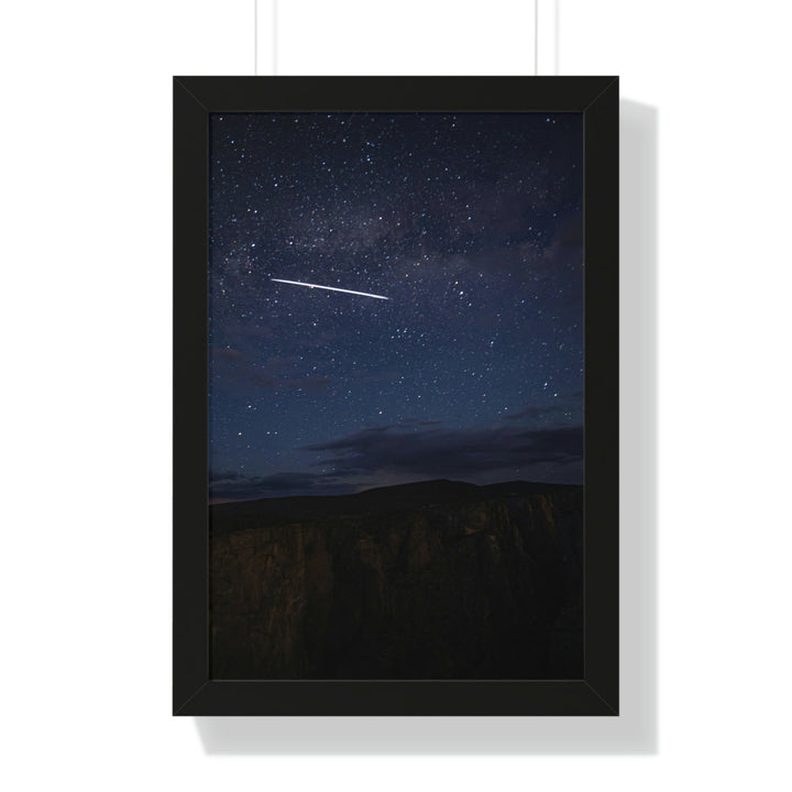 Starlink Above the Canyon - Framed Print - Visiting This World