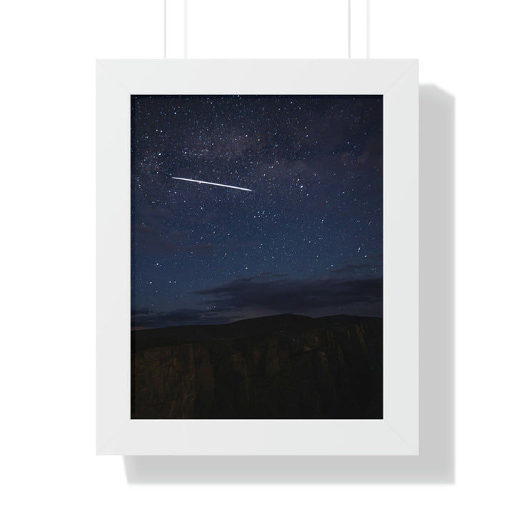 Starlink Above the Canyon - Framed Print - Visiting This World