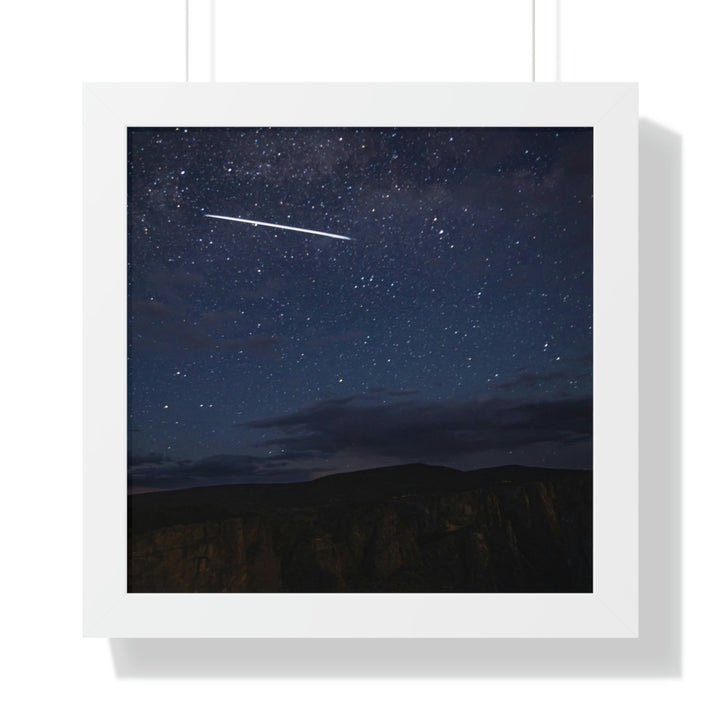 Starlink Above the Canyon - Framed Print - Visiting This World