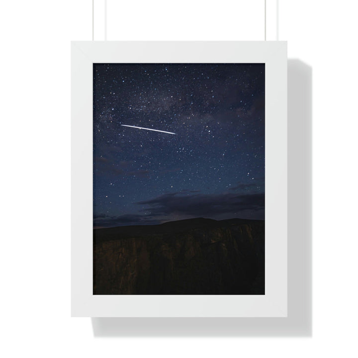 Starlink Above the Canyon - Framed Print - Visiting This World