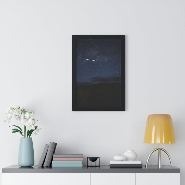 Starlink Above the Canyon - Framed Print - Visiting This World