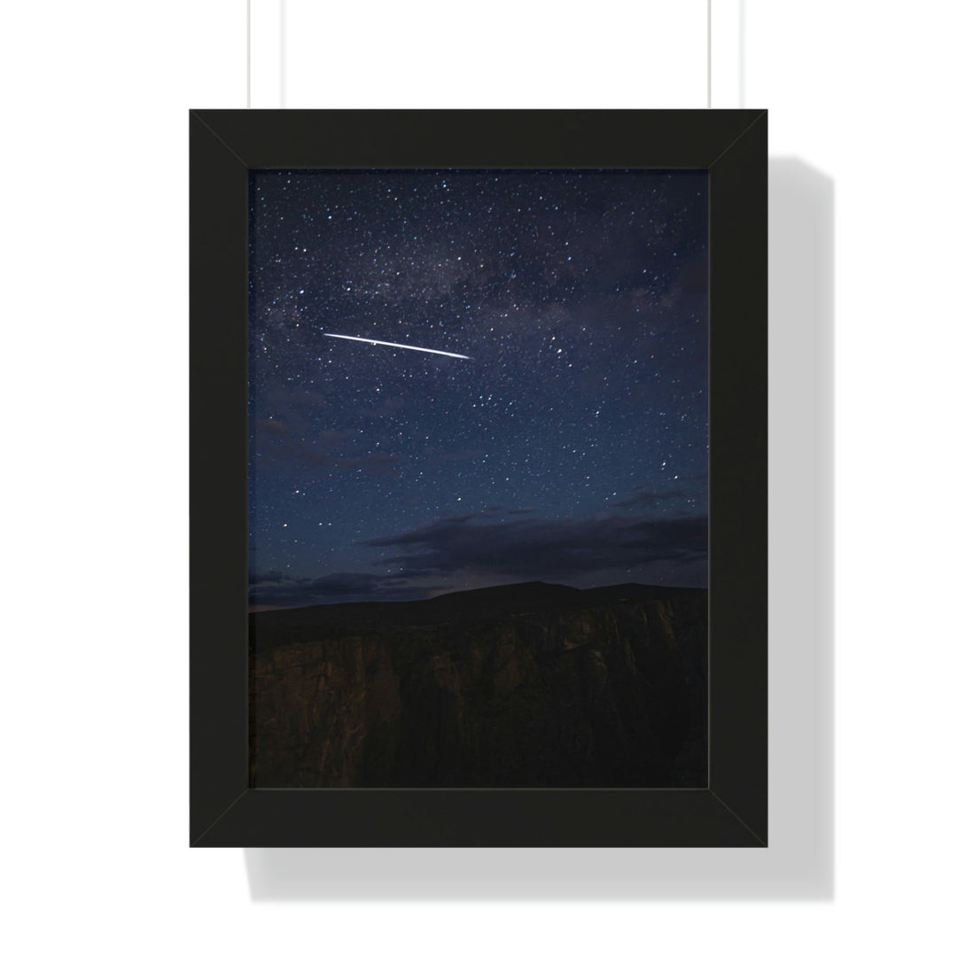 Starlink Above the Canyon - Framed Print - Visiting This World