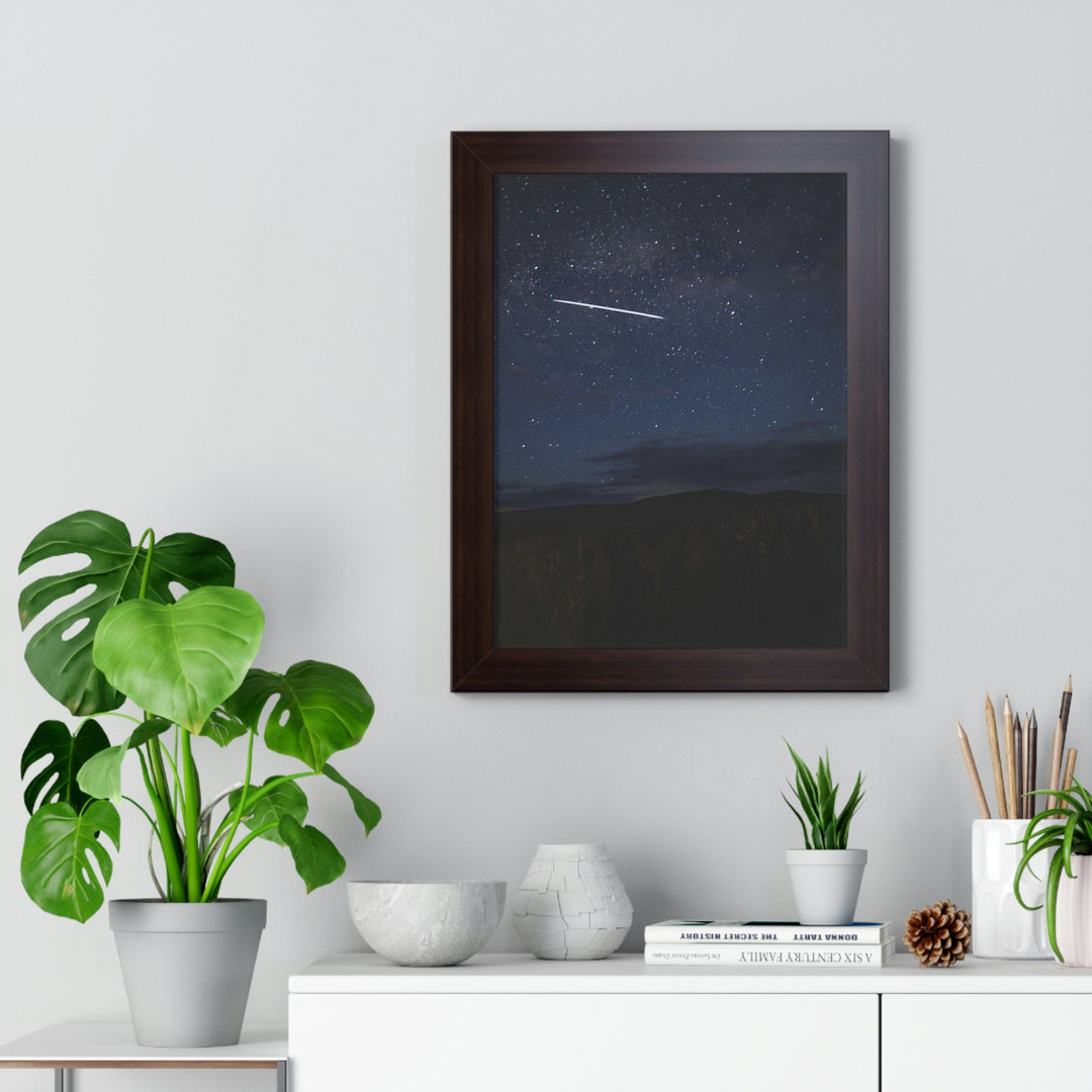 Starlink Above the Canyon - Framed Print - Visiting This World