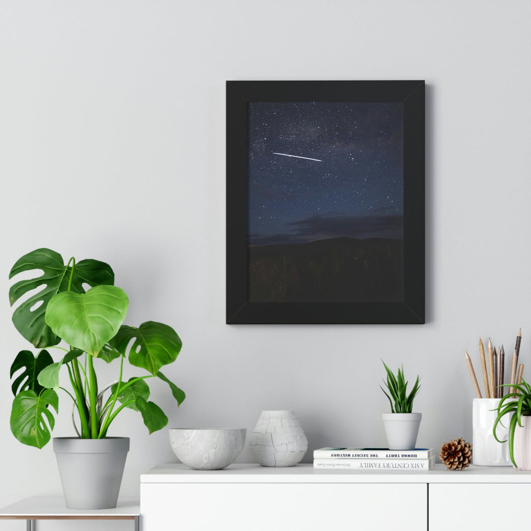 Starlink Above the Canyon - Framed Print - Visiting This World