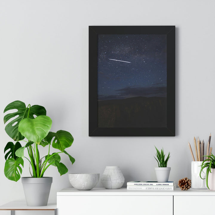 Starlink Above the Canyon - Framed Print - Visiting This World