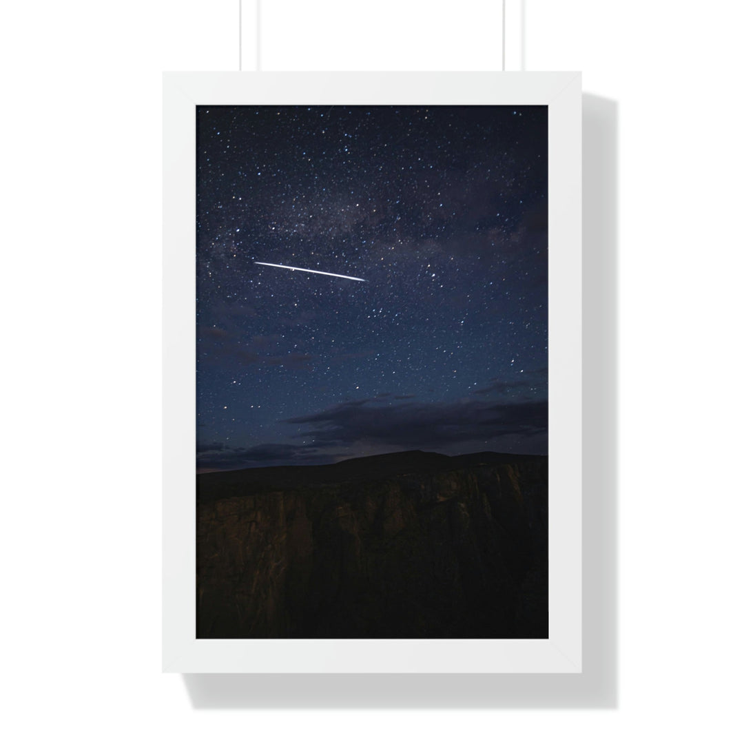 Starlink Above the Canyon - Framed Print - Visiting This World