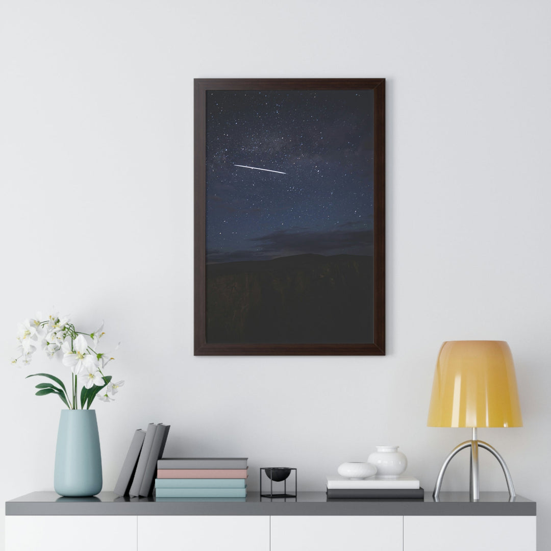 Starlink Above the Canyon - Framed Print - Visiting This World