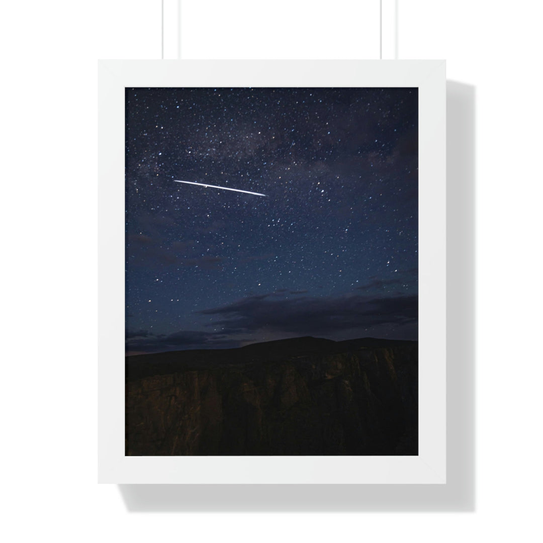 Starlink Above the Canyon - Framed Print - Visiting This World