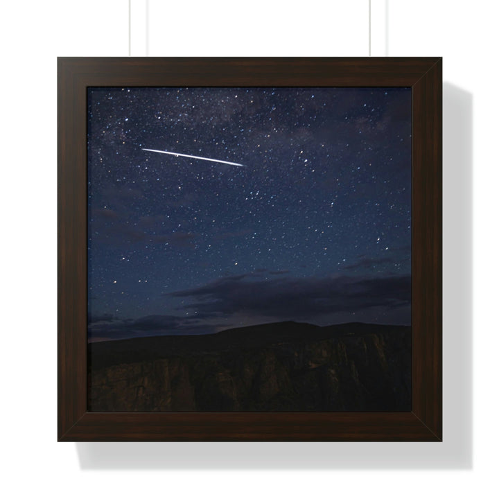 Starlink Above the Canyon - Framed Print - Visiting This World