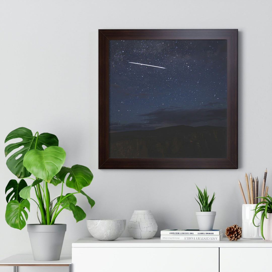 Starlink Above the Canyon - Framed Print - Visiting This World