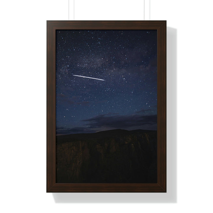 Starlink Above the Canyon - Framed Print - Visiting This World