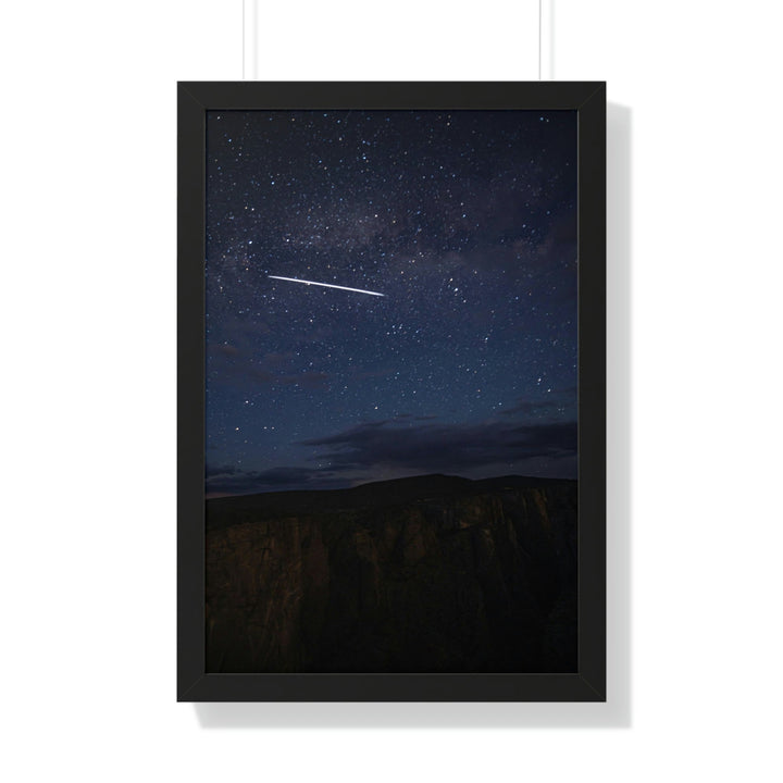 Starlink Above the Canyon - Framed Print - Visiting This World