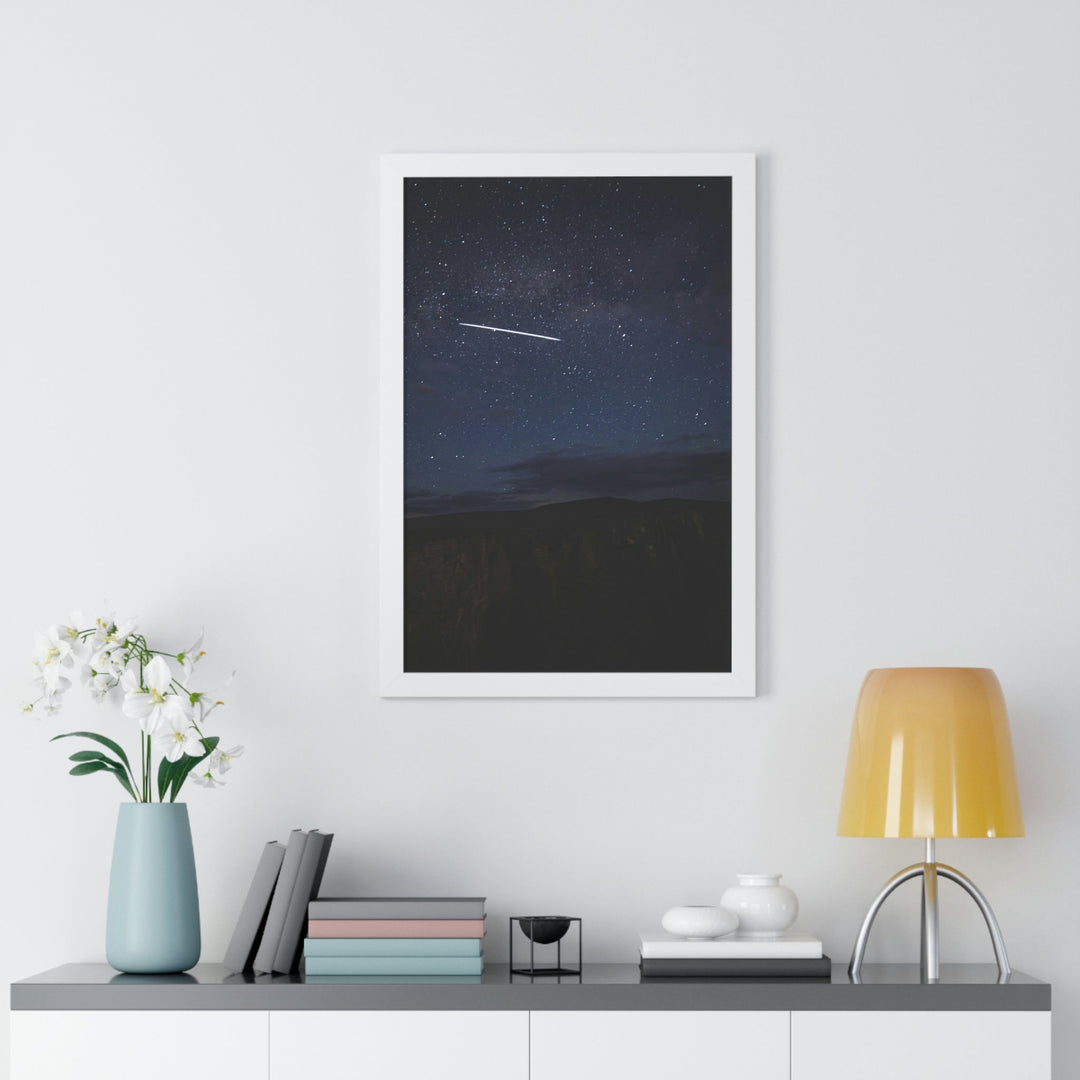 Starlink Above the Canyon - Framed Print - Visiting This World