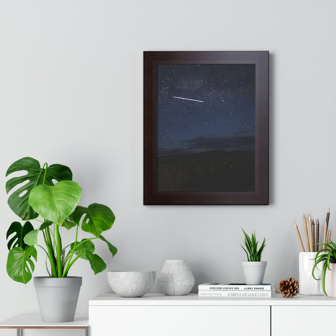 Starlink Above the Canyon - Framed Print - Visiting This World