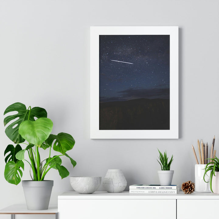 Starlink Above the Canyon - Framed Print - Visiting This World