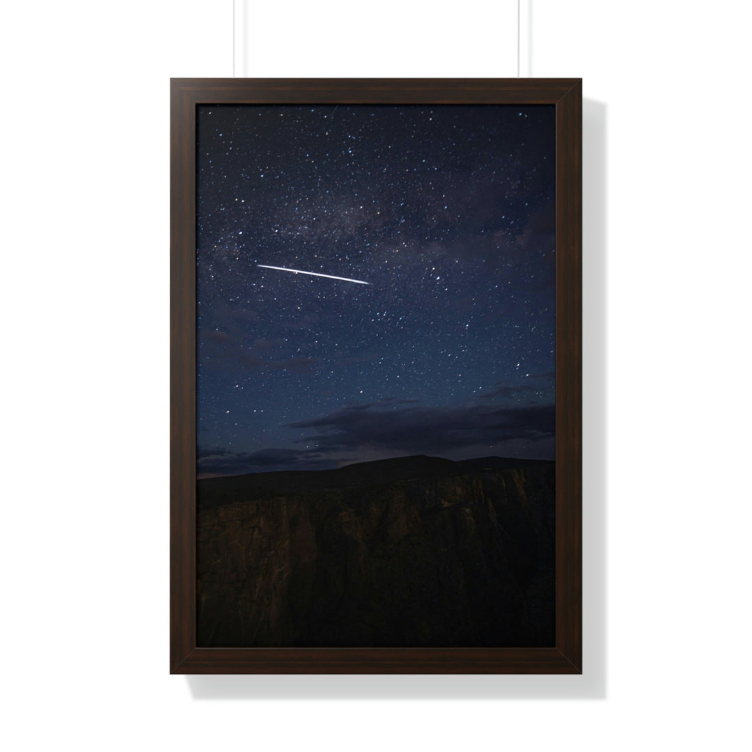 Starlink Above the Canyon - Framed Print - Visiting This World