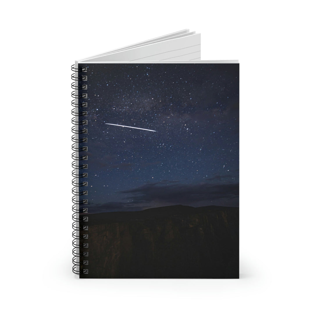 Starlink Above the Canyon - Spiral Ruled Line Notebook - Visiting This World