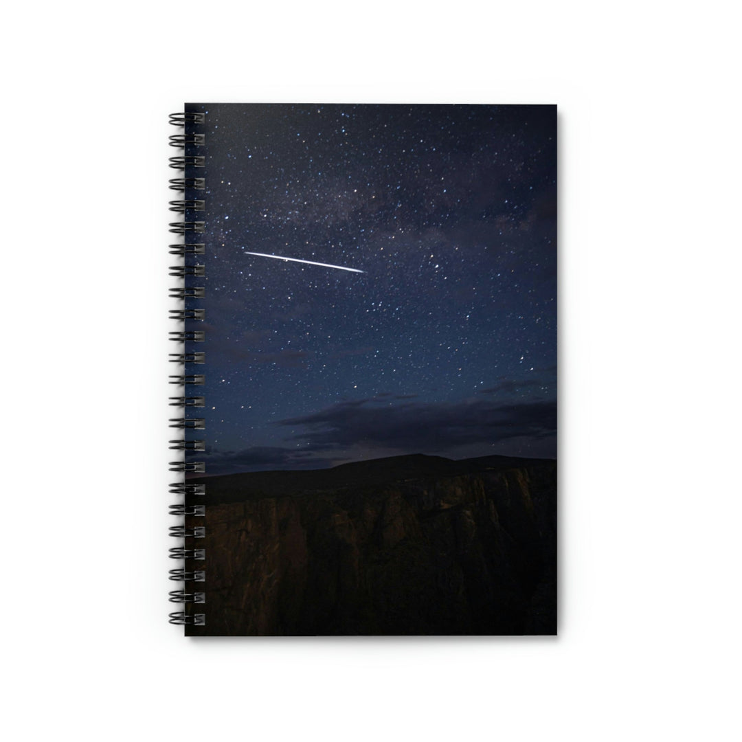 Starlink Above the Canyon - Spiral Ruled Line Notebook - Visiting This World