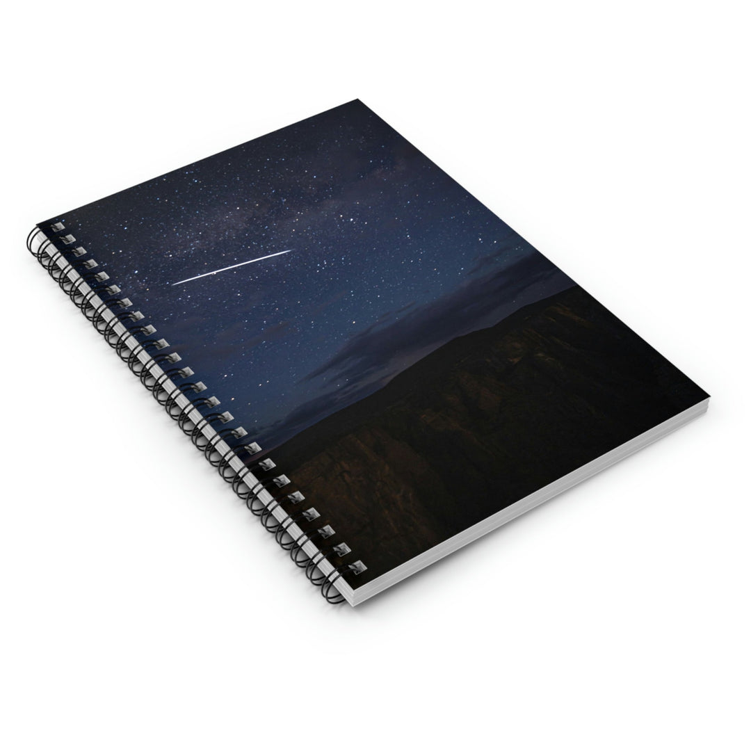 Starlink Above the Canyon - Spiral Ruled Line Notebook - Visiting This World