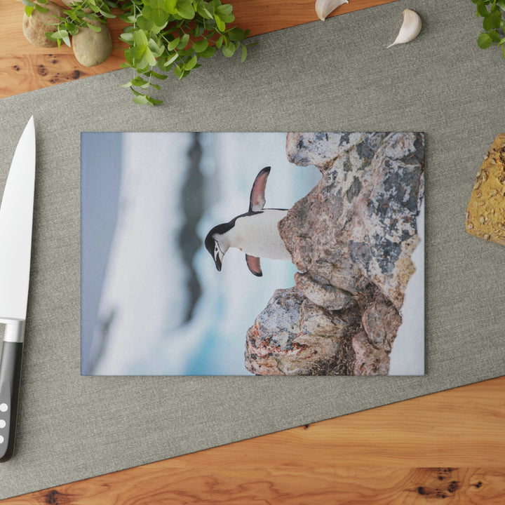 Stretched Penguin - Glass Cutting Board - Visiting This World