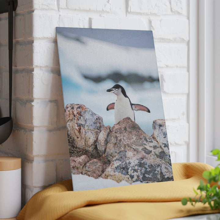 Stretched Penguin - Glass Cutting Board - Visiting This World